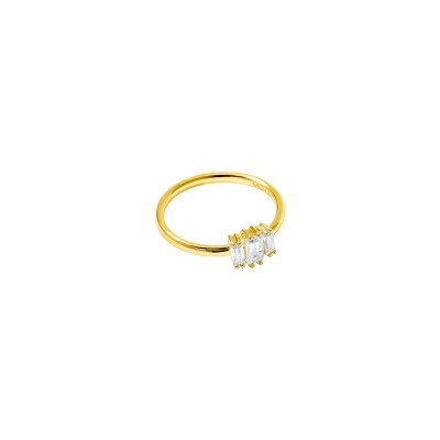 Bague Murat Miroir Twist en argent doré à l'or et oxydes de zirconium