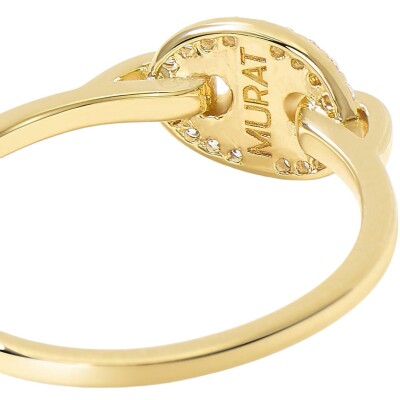 Bague Murat Café Lumière en argent, plaqué or et oxyde de zirconium