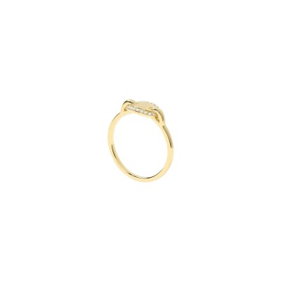 Bague Murat Café Lumière en argent, plaqué or et oxyde de zirconium