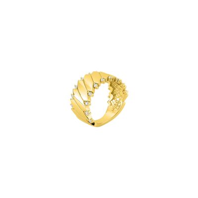 Bague Murat Minuit en argent, plaqué or et oxyde de zirconium