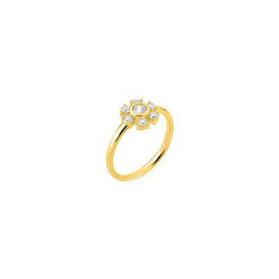 Bague Murat Cristal d'hiver en argent, plaqué or et oxyde de zirconium