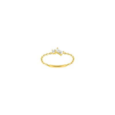 Bague Murat Harmonie Twist en argent doré à l'or et oxydes de zirconium