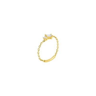 Bague Murat Harmonie Twist en argent doré à l'or et oxydes de zirconium