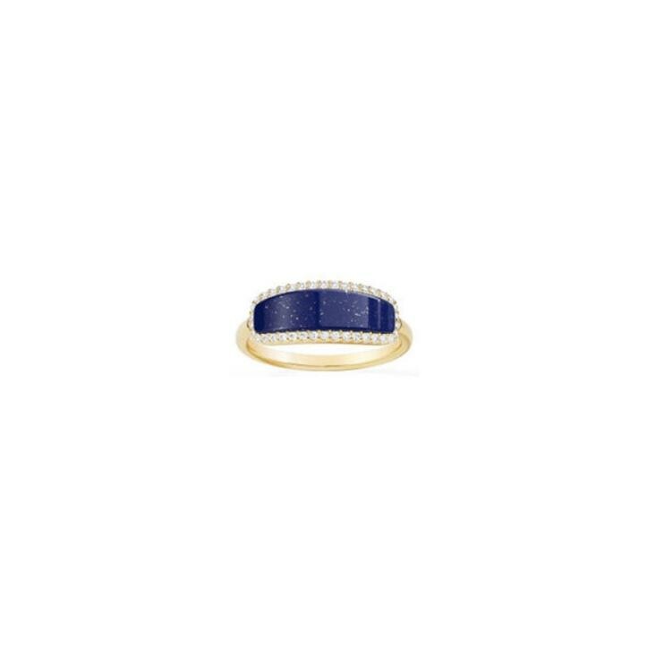 Bague APM Monaco Été en plaqué or, oxydes de zirconium et lapis lazuli