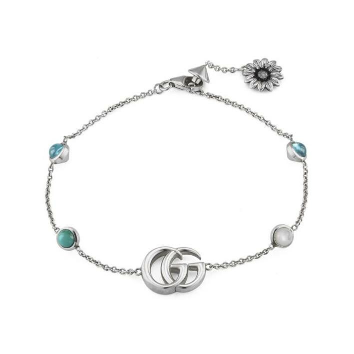 Bracelet Gucci GG Marmont en argent et topaze bleu turquoise