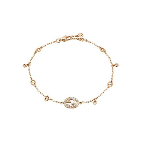 Bracelet Gucci Interlocking en or rose et diamants