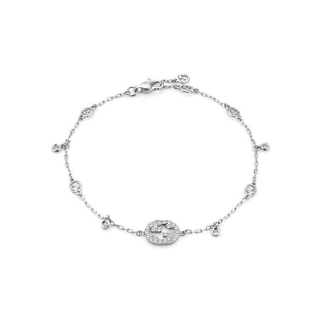 Bracelet Gucci Interlocking en or blanc et diamants