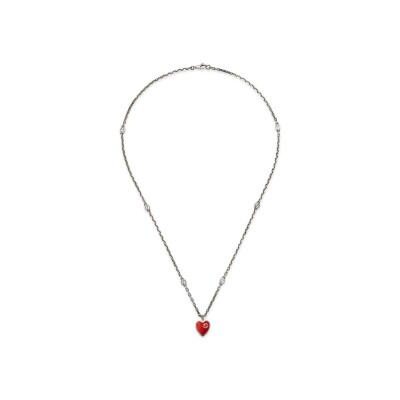 Collier Gucci Heart en argent et émail rouge