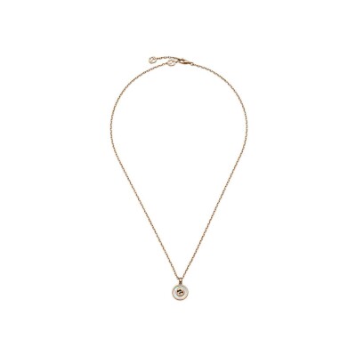 Collier Gucci Interlocking en or rose, perle et diamants
