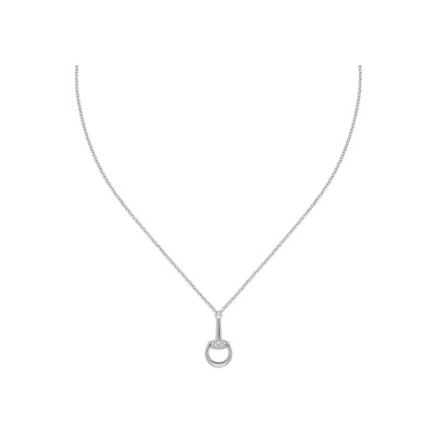 Collier Gucci Horsebit en or blanc et diamants