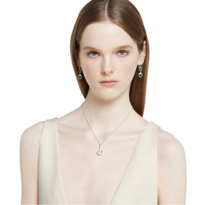 Collier Gucci Horsebit en or blanc et diamants