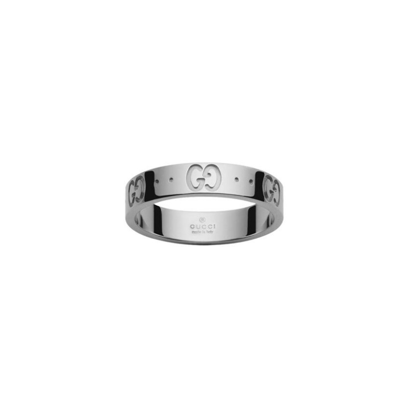 Bague Gucci Icon en or blanc, taille 53