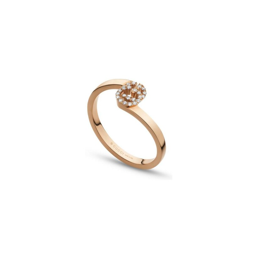 Gucci GG Running ring in pink gold, diamonds, size 51