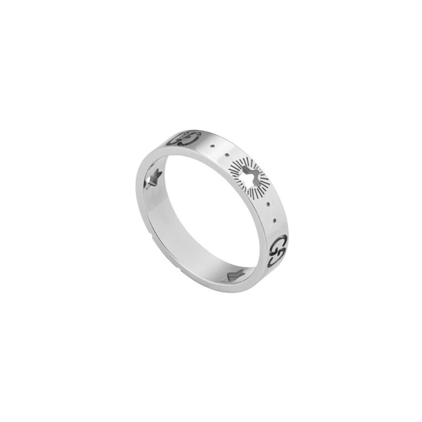 Bague Gucci Icon en or blanc, taille 53