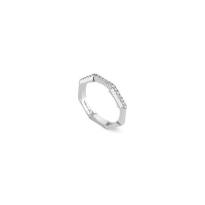 Bague Gucci Link To Love en or blanc et diamants, taille 53