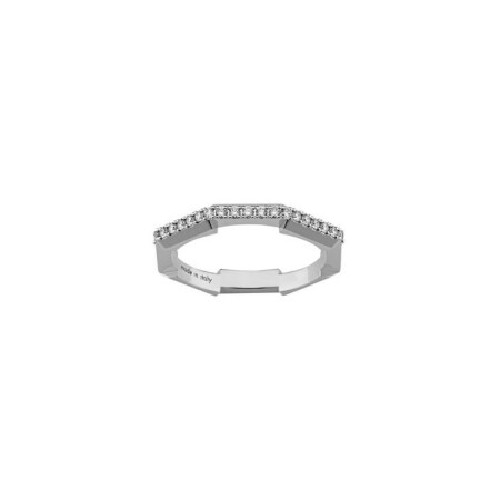 Bague Gucci Link To Love en or blanc et diamants, taille 53