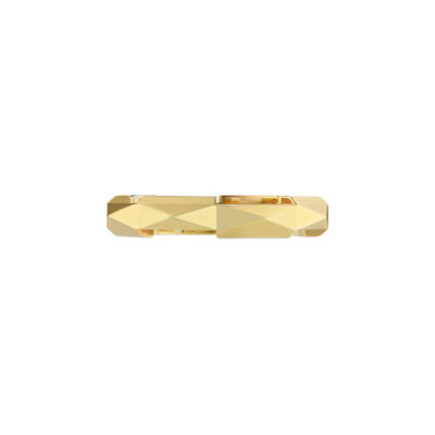 Bague Gucci Link To Love cloutée en or jaune, taille 54