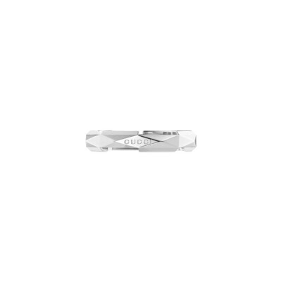 Bague Gucci Link To Love cloutée en or blanc, taille 54