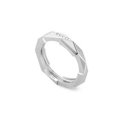 Bague Gucci Link To Love cloutée en or blanc, taille 54