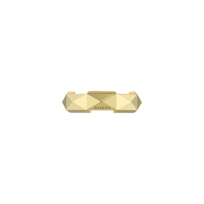 Bague Gucci Link To Love cloutée en or jaune, taille 52