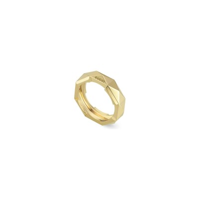 Bague Gucci Link To Love cloutée en or jaune, taille 52