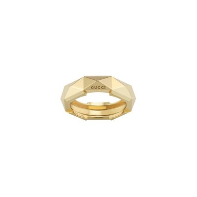 Bague Gucci Link To Love cloutée en or jaune, taille 52