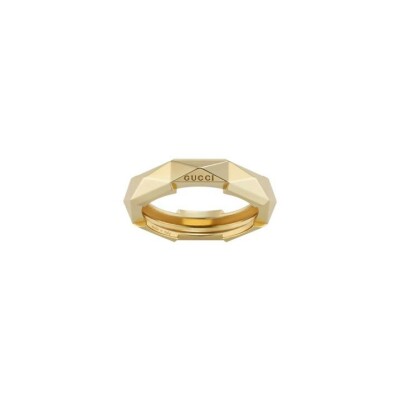 Bague Gucci Link To Love cloutée en or jaune, taille 54