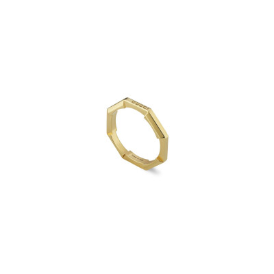 Bague Gucci Link To Love effet miroir en or jaune, taille 54