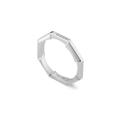 Bague Gucci Link To Love effet miroir en or blanc, taille 54