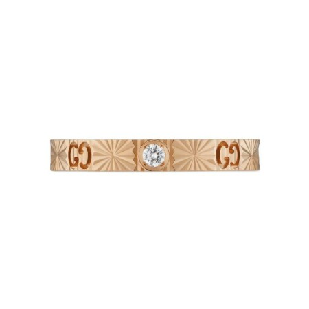 Bague Gucci Icon en or rose et diamants, taille 53