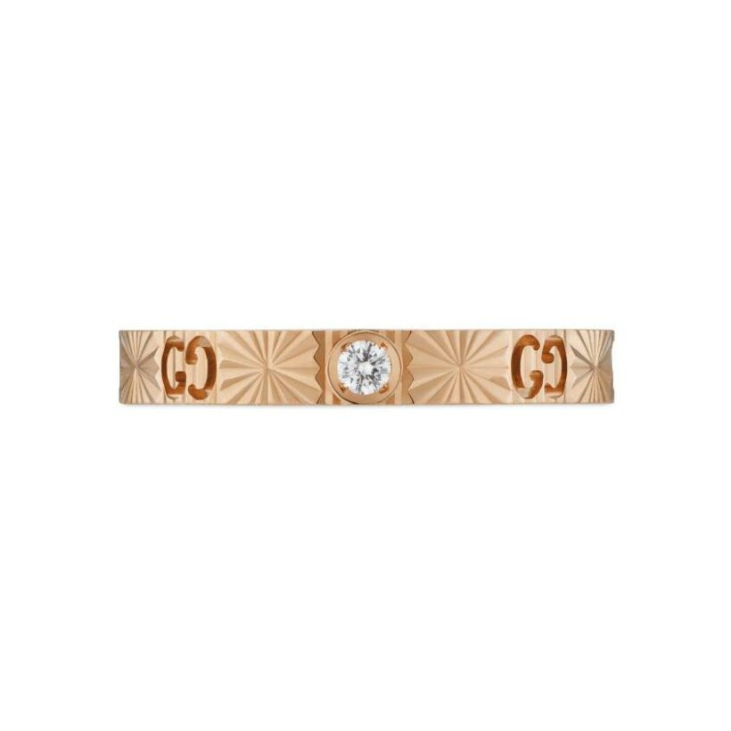 Gucci Icon ring in pink gold, diamonds, size 53