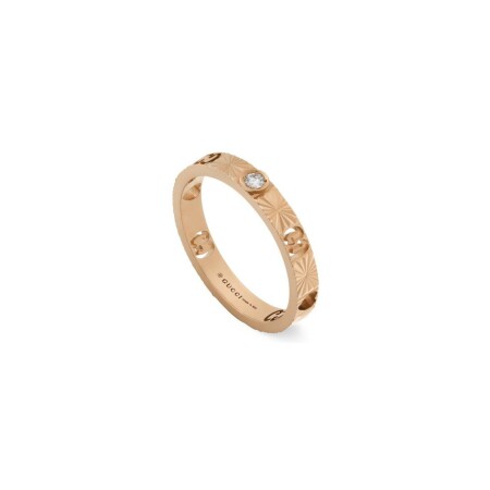 Bague Gucci Icon en or rose et diamants, taille 53