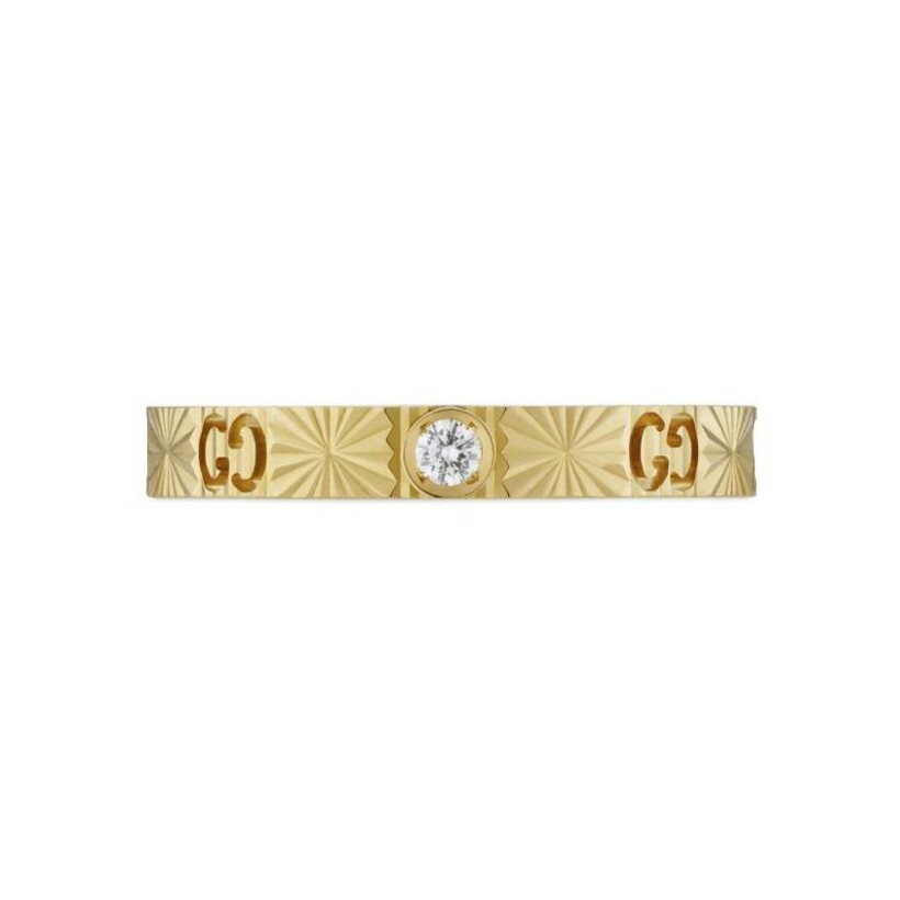Gucci Icon ring in yellow gold, diamonds, size 52