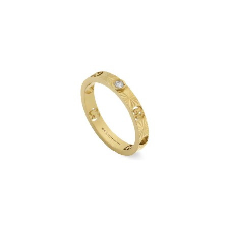 Bague Gucci Icon en or jaune et diamants, taille 52