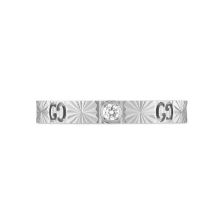 Bague Gucci Icon en or blanc et diamants, taille 53