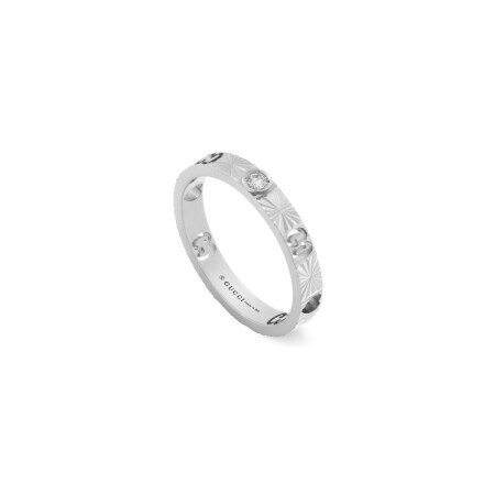 Bague Gucci Icon en or blanc et diamants, taille 53