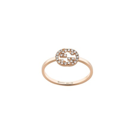 Bague Gucci Interlocking en or rose et diamants