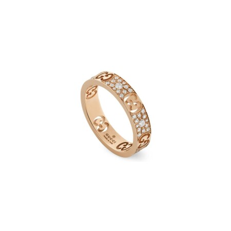 Bague Gucci Icon en or rose et diamants, taille 52