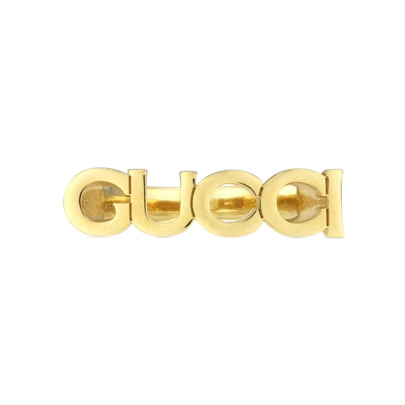 Bague Gucci Script en métal doré