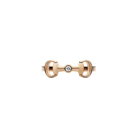 Bague Gucci Horsebit en or rose et diamant, taille 52