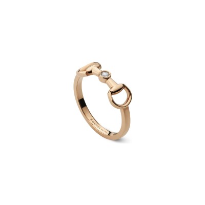 Bague Gucci Horsebit en or rose et diamant, taille 52