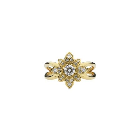 Bague Gucci Flora en or jaune et diamant, taille 55