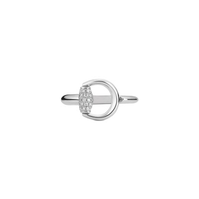 Bague Gucci Horsebit en or blanc et diamants