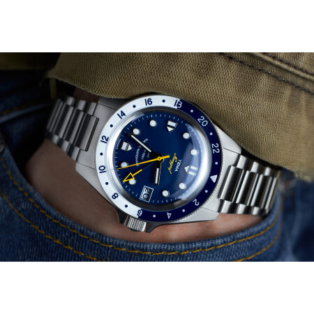 Montre Yema Navygraf Marine Nationale GMT YNAV23MN-AMS