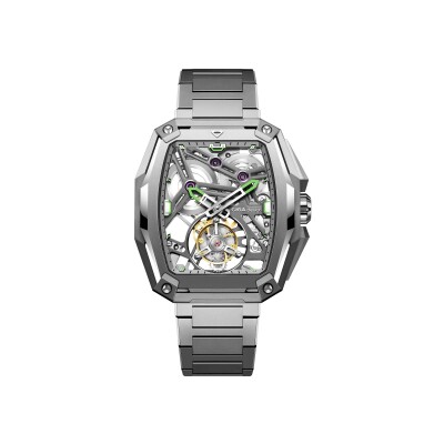 Montre Ciga Design Series Z Hunter Skeleton Tourbillon Silver Z037-TT01-1G6B