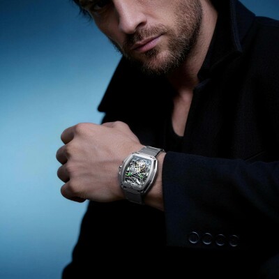 Montre Ciga Design Series Z Hunter Skeleton Tourbillon Silver Z037-TT01-1G6B