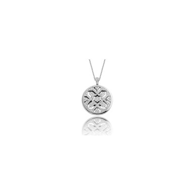 Zellij pendant, white gold and diamonds