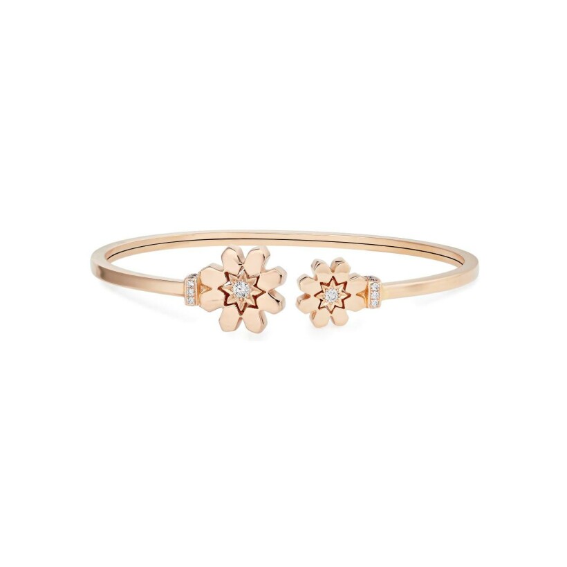 Zellij bracelet, rose gold and diamonds