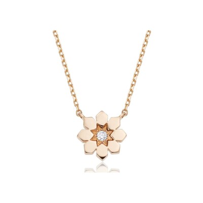 Collier Zellij en or rose et diamants