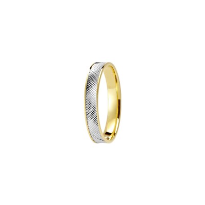 Alliance en or jaune et platine, 4mm